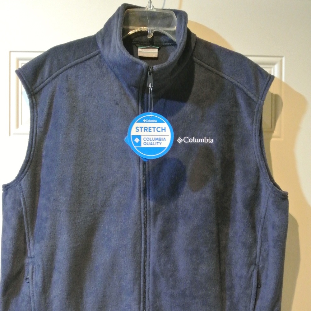 MENS XL BLUE FLEECE COLUMBIA NWT VEST